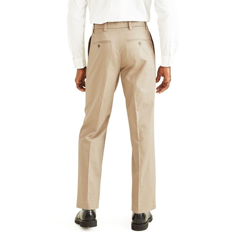 DOCKERS بنطلونات دوكرز القطن الفاخر القابلة للتمدد للرجال - تصميم مطوي (عادي وكبير وطويل)، تيمبر وولف، 32W x 32L - Image 2